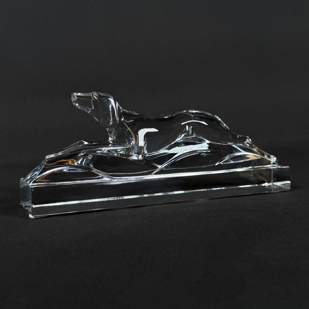 7"/2.5"/1.5" Vintage Baccarat Crystal Glass The Running Greyhound Dog figurine